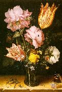 Berghe, Christoffel van den Bouquet of Flowers on a Stone Ledge painting